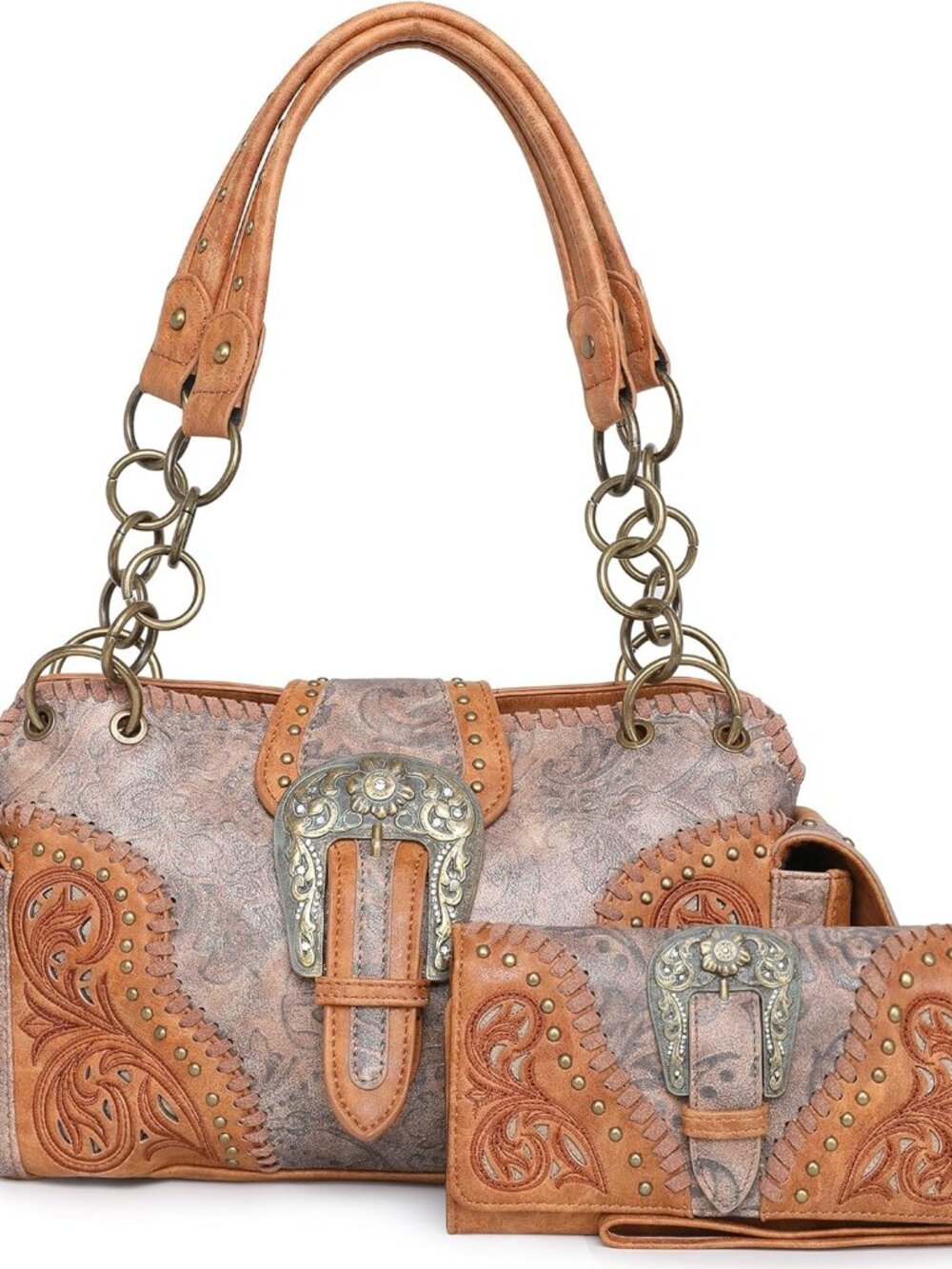 Handbag and Purse Concealed Carry Tote Bag for Women Leather Embroidered Western